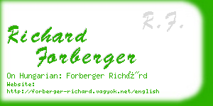 richard forberger business card